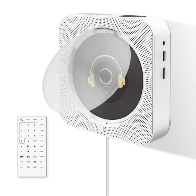 MUJI (無印良品)(ムジルシリョウヒン)のVIFLYKOO DVD/CDプレーヤー 置き＆壁掛け式 Bluetooth対応 スマホ/家電/カメラのオーディオ機器(スピーカー)の商品写真