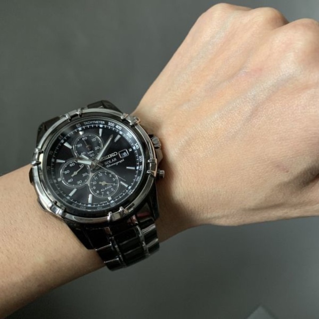 【新品】セイコー SEIKO ソーラー クロノグラフ 逆輸入腕時計 メンズ