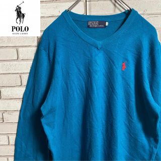 ポロラルフローレン(POLO RALPH LAUREN)の90s 古着 ポロ ラルフローレン 刺繍ロゴ  ビッグシルエット ゆるだぼ(ニット/セーター)