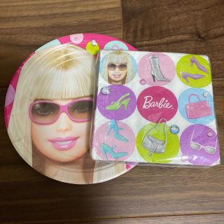 バービー(Barbie)のバービー　紙皿&紙ナフキン　セット(テーブル用品)