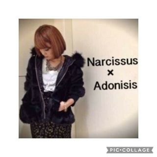 ナルシス(Narcissus)の【最終価格】NarcissusとAdonisisのコラボ／ファーコート／黒(毛皮/ファーコート)