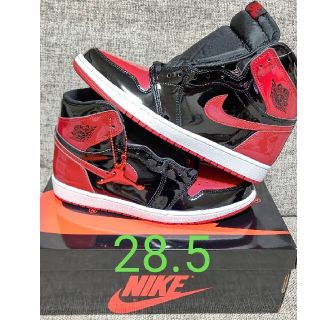 ナイキ(NIKE)のAIR JORDAN 1 PATENT BRED パテントブレッド  28.5(スニーカー)