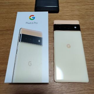 アンドロイド(ANDROID)の美品　シムフリー　Google Pixel 6 pro sorta sunny(スマートフォン本体)