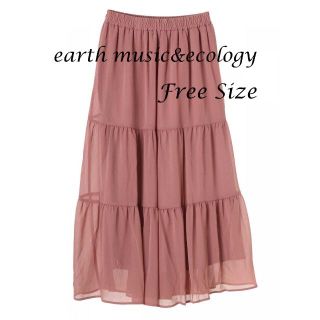 アースミュージックアンドエコロジー(earth music & ecology)の新品☆earth music&ecolog シフォンティアードスカート(ロングスカート)