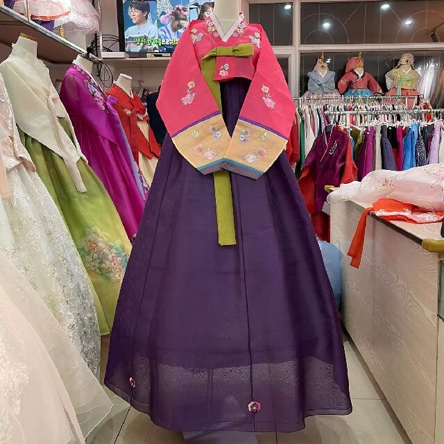 新作高級チマチョゴリ韓服紫期間限定特売 人気が高い www