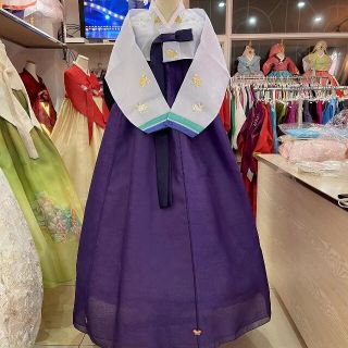 ☆専用☆新作高級チマチョゴリ韓服紫刺繍入り(セット/コーデ)