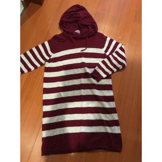 ザラ(ZARA)のニットワンピ　ニット　ボーダー　美品(ミニワンピース)