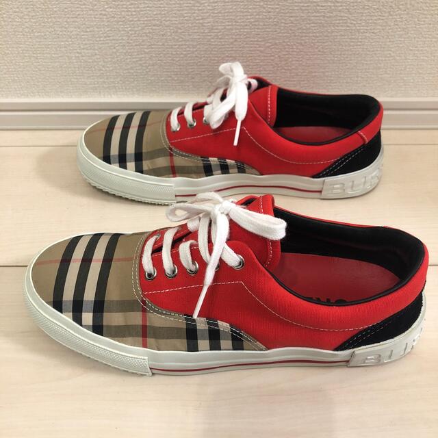 バーバリー チェック柄 スニーカー 美品 メンズ レディース