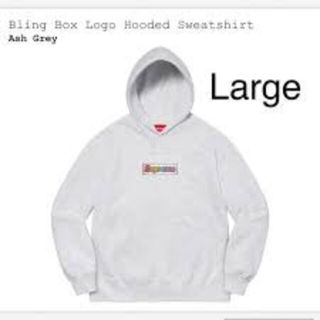 新品未使用　Supreme Bling Box Logo Hooded ash(パーカー)