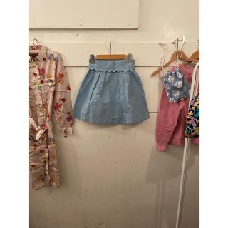 ミュウミュウ(miumiu)の最終価格💙🤍miumiu ice blue skirt.(ひざ丈スカート)