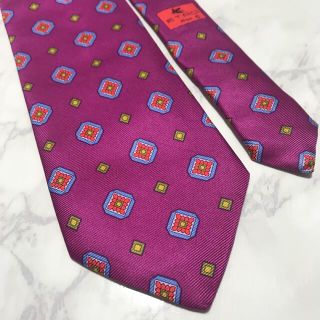 エトロ(ETRO)の極美品✨ ETRO エトロ ネクタイ 剣先9.5cm 総柄 紫 パープル(ネクタイ)