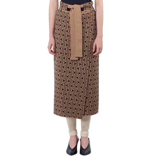 TAN CARVE WRAP SKIRTラップスカート