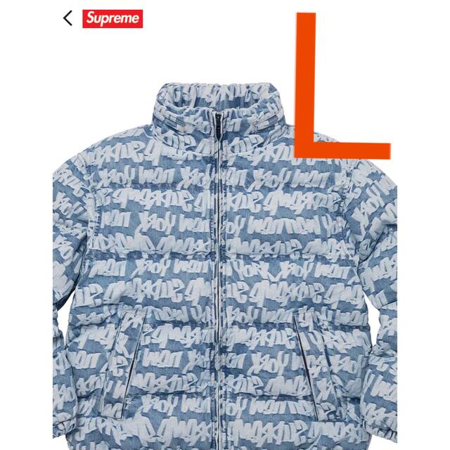 supremeFat Tip Jacquard Denim Puffer Jacket