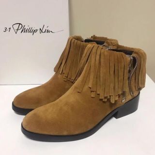 スリーワンフィリップリム(3.1 Phillip Lim)の☆新品 3.1 フィリップリム サイドジップ フリンジ スエード ショートブーツ(ブーツ)