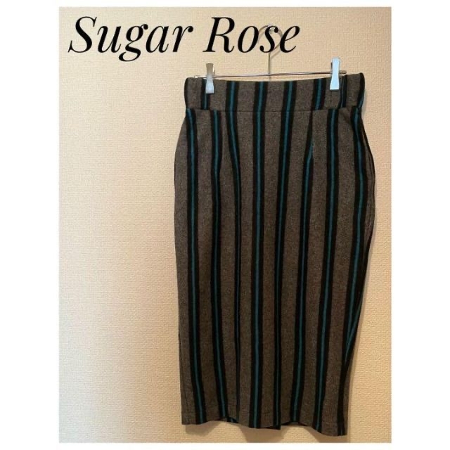 Sugar Rose(シュガーローズ)の最終セール！！タイトスカート　ストライプ　グレー系　個性派 レディースのスカート(ひざ丈スカート)の商品写真