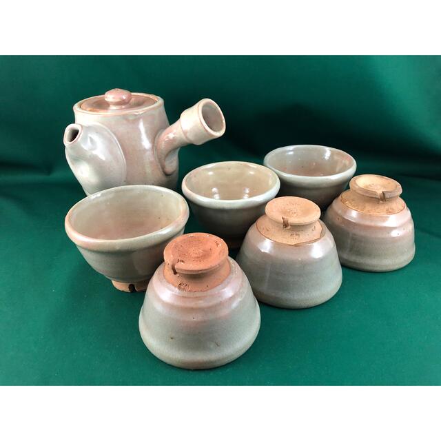 ◇茶道具◇萩焼 蓮光山 守繁栄徹作 萩焼 茶器セット（急須/湯呑茶碗6客