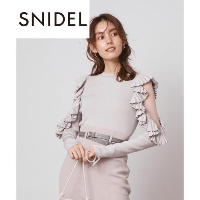 snidel ニット フリルスリーブニットプルオーバー SWNT224144