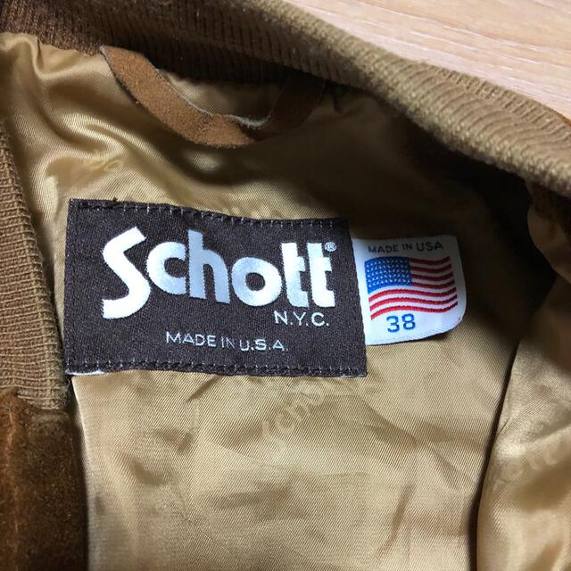 schott - 中古品 90s USA製 Schott スエード レザー ジャケット 38の 
