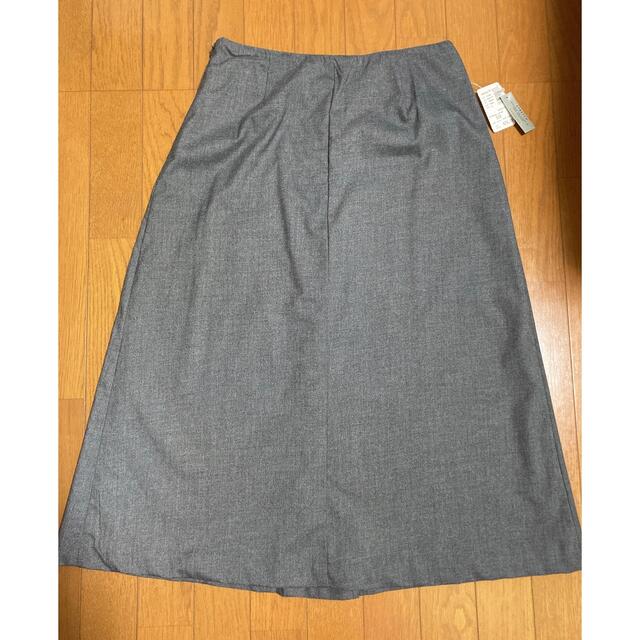 G.H.BASS(ジーエイチバス)のアメリカ　GH BASS ジーエイチバス　ミモレ丈　グレー　スカート　Ｌサイズ レディースのスカート(ひざ丈スカート)の商品写真