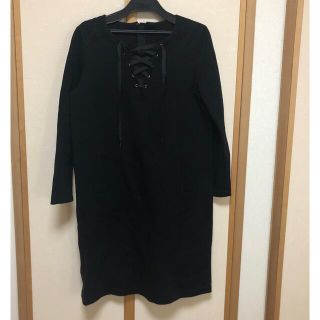 ミラショーン(mila schon)のミラショーンワンピース　黒　44 XL(ひざ丈ワンピース)