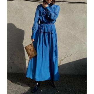 アメリヴィンテージ(Ameri VINTAGE)のAMERI CHIFFON GATHER DRESS アメリ ワンピース(ロングワンピース/マキシワンピース)