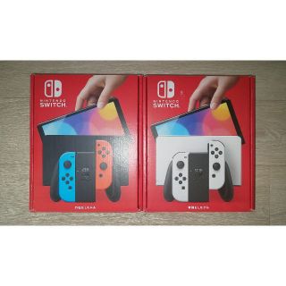 ニンテンドースイッチ(Nintendo Switch)のSwitch スイッチ 有機EL ネオン ホワイト セット 新品 未使用 印無し(家庭用ゲーム機本体)