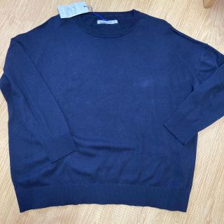 ナチュラルランドリー(NATURAL LAUNDRY)の新品　ナチュラルランドリー　薄手ニット　紺色(ニット/セーター)