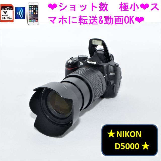 ❤美品❤ショット数 極小❤Wi-Fiでスマホへ転送❤Nikon D5000❤③ 人気