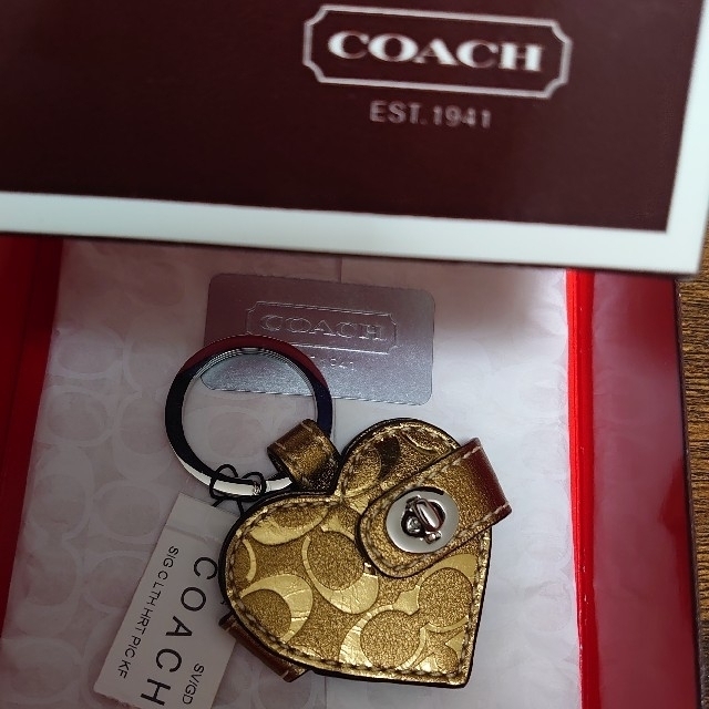 ♡【COACH】♥ハート型♥キーリング/ゴールド/モノグラム/コーチ