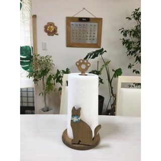 かわいい猫のキッチンペーパーホルダー(キッチン小物)