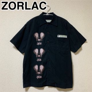 ゾーラック(ZORLAC)の【美品・レア】ZORLAC ゾーラック ワークシャツ 半袖シャツ ブラック(Tシャツ/カットソー(半袖/袖なし))