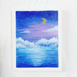 油絵　絵画　原画『The Nighthawk_starry sky』(絵画/タペストリー)