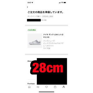 ナイキ(NIKE)のNIKE DUNK LOW ナイキ　ダンク　レトロ　Grey グレー　28cm(スニーカー)