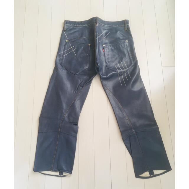 LEVI'S RED 1st ITALY製爪痕レザークロップドパンツ