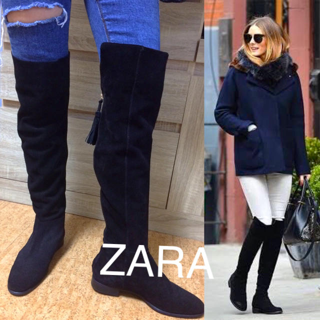 ZARA(ザラ)の美品❤️ZARAタッセルスウェードロングブーツ レディースの靴/シューズ(ブーツ)の商品写真