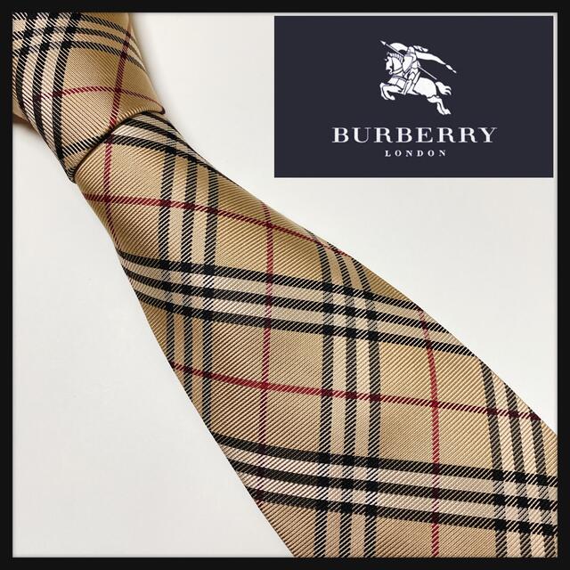 BURBERRY(バーバリー)の美品　バーバリーロンドン　ノバチェック　ネクタイ　高級シルク100% メンズのファッション小物(ネクタイ)の商品写真