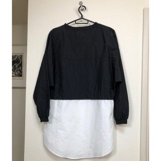 ザラ(ZARA)のZARA RIKACOさん着用完売品　黒レイヤードデザインカットソー　美品(カットソー(長袖/七分))