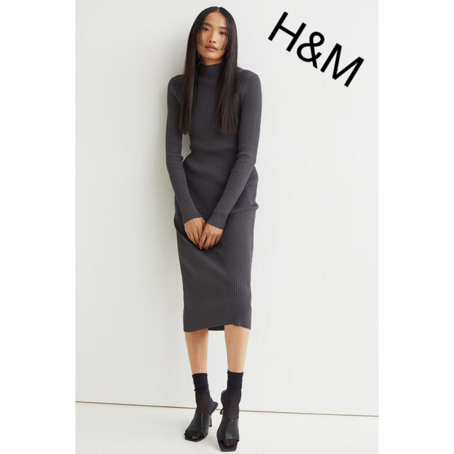 h&m リブニットワンピース