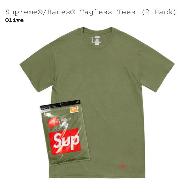 Supreme Hanes オリーブ　1枚  Sサイズ