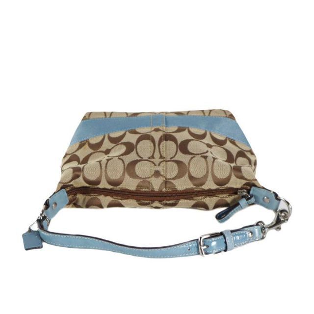 COACH コーチ ミニハンドバッグ ポーチ シグネチャー コンパクト ブルー