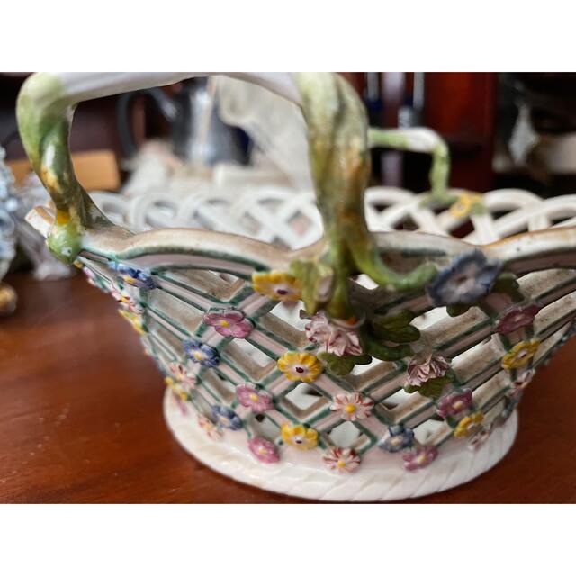 MEISSEN - アンティーク マイセン 立体造形花籠 バスケットの MEISSEN - アンティーク マイセン 立体造形花籠 バスケットの