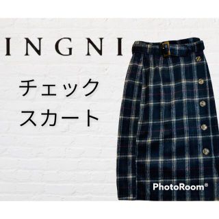 イング(INGNI)のINGNI チェック　コート　新品　未使用　タグ付き(ロングスカート)