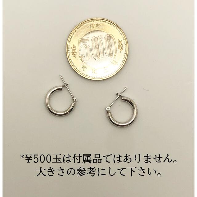 【新品】ピアス　プラチナ Pt  2x10 パイプ　フープピアス 1ペア