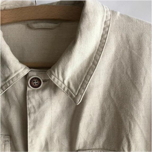 euro vintage cotton linen jacket アイボリー 1