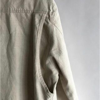 euro vintage cotton linen jacket アイボリー