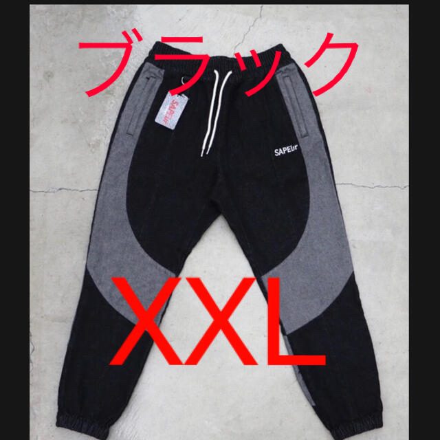 サプール　SAPEur　DENIM TRACK PANTS  ブラックXXLパンツ