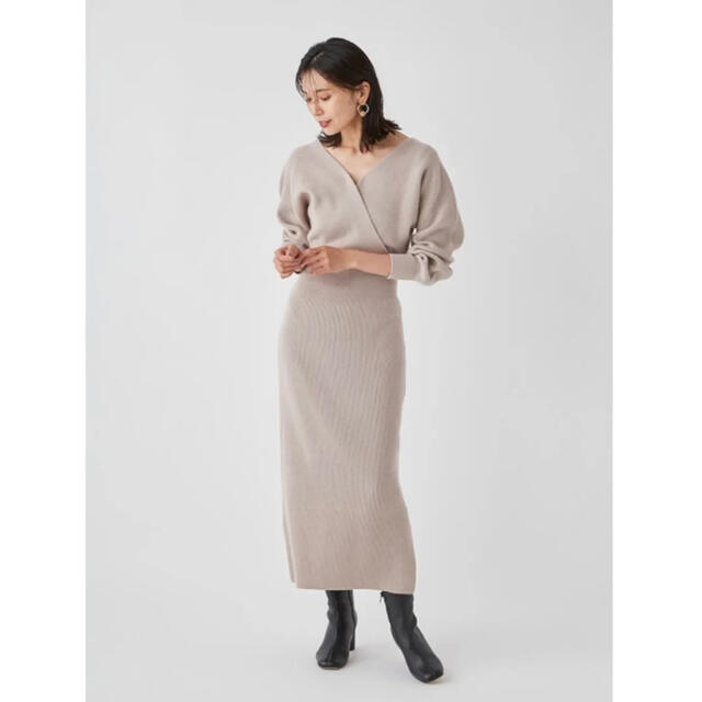 ウールカシミヤカシュクールニットワンピース
