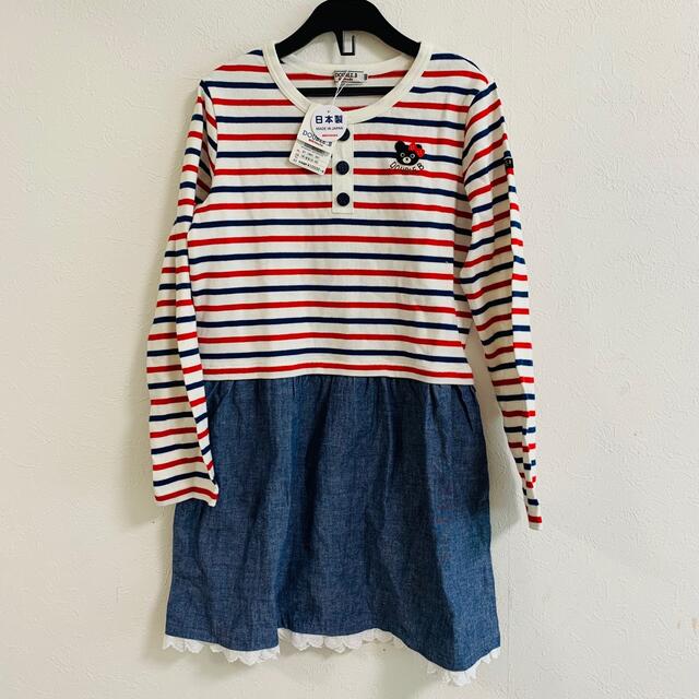 DOUBLE.B(ダブルビー)のダブルB ボーダーワンピース　ミキハウス  140 キッズ/ベビー/マタニティのキッズ服女の子用(90cm~)(ワンピース)の商品写真