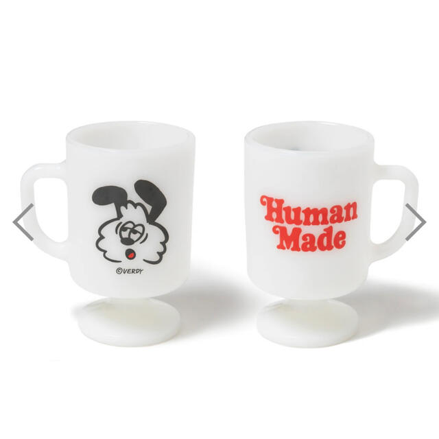 human made  VICK MILK GLASS PEDESTAL MUG