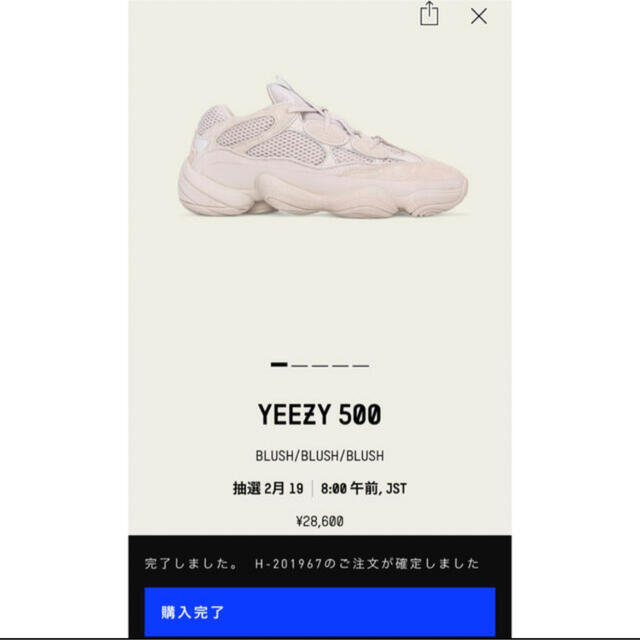 adidas(アディダス)のadidas YEEZY 500 BLUSH 28.5 メンズの靴/シューズ(スニーカー)の商品写真